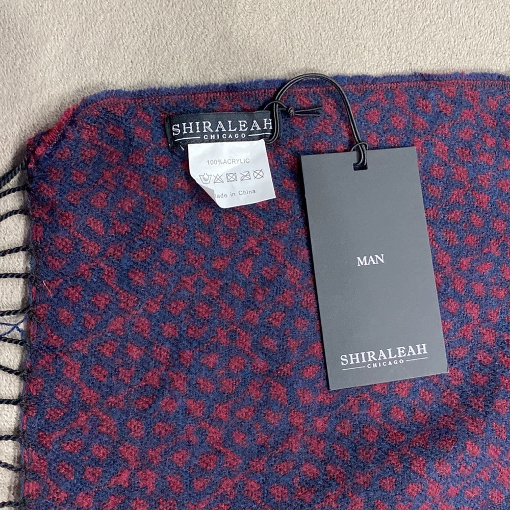 NWT Shiraleah Wine Fernando Shawl Scarf Wrap For Men's Beautiful Design Gift !